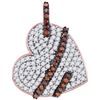 Image 1 : 10KT Rose Gold 0.33CTW DIAMOND HEART PENDANT