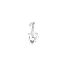 10kt White Gold Womens Round Diamond Dangling Heart Sma