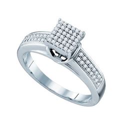 925 Sterling Silver White 0.25CTW DIAMOND MICRO PAVE RI