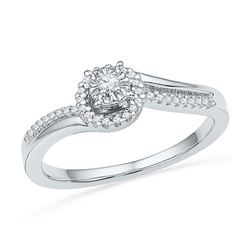 10KT White Gold 0.16CTW DIAMOND FASHION RING