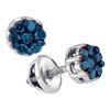 Image 1 : 10KT White Gold 0.50CTW BLUE DIAMOND MICRO-PAVE EARRING