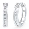 Image 1 : 10KT White Gold 0.20CTW DIAMOND HOOPS EARRING