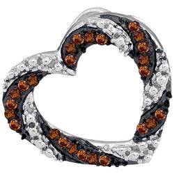 10KT White Gold 0.17CTW COGNAC DIAMOND FASHION PENDANT