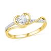 Image 1 : 10K Yellow-gold 0.25CTW DIAMOND HEART RING