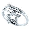 Image 1 : 10KT White Gold 0.03CTW DIAMOND LADIES FASHION STAR RIN