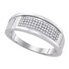 Image 1 : 925 Sterling Silver White 0.20CTW DIAMOND MICRO-PAVE RI