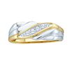 Image 1 : 10KT Yellow Gold 0.14CTW DIAMOND CLUSTER MENS RING