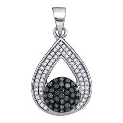 10KT White Gold 0.33CTW DIAMOND MICRO-PAVE PENDANT