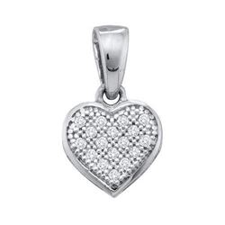 925 Sterling Silver White 0.05CT DIAMOND HEART PENDANT