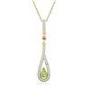 Image 1 : 10kt Yellow Gold Womens Pear Lab-Created Green Peridot