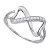 Image 1 : 10KT White Gold 0.10CTW DIAMOND FASHION RING