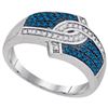 Image 1 : 10KT White Gold 0.33CTW BLUE DAIMOND FASHION RING