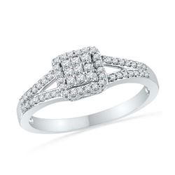 10KT White Gold 0.25CTW DIAMOND FASHION RING