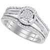 Image 1 : 10KT White Gold 0.25CTW DIAMOND MICRO-PAVE BRIDAL SET