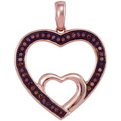 10KT Rose Gold 0.12CTW DIAMOND HEART PENDANT