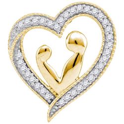 10K Yellow-gold 0.10CTW DIAMOND HEART PENDANT