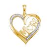 Image 1 : 10KT Yellow Gold 0.08CTW DIAMOND MOMS PENDANT