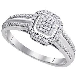 10KT White Gold 0.10CTW DIAMOND MICRO-PAVE RING