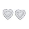 Image 1 : 10KT White Gold 0.33CTW DIAMOND HEART EARRINGS