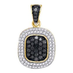 10K Yellow-gold 0.50CTW BLACK DIAMOND MICRO-PAVE PENDAN