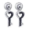 Image 1 : 10KT White Gold 0.17CT DIAMOND KEY EARRINGS