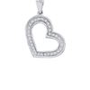 Image 1 : 14K White-gold 0.10CTW DIAMOND HEART PENDANT