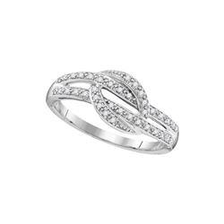 10kt White Gold Womens Round Natural Diamond Fashion Ba