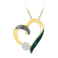 10K Yellow-gold 0.03CTW MIX COLOR DIAMOND FASHION PENDA