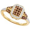 Image 1 : 10K Yellow-gold 0.33CTW DIAMOND BROWN RING