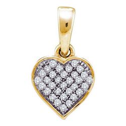 10KT Yellow Gold 0.10CTW DIAMOND HEART PENDANT