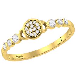 10kt Yellow Gold Womens Round Diamond Cluster Stackable