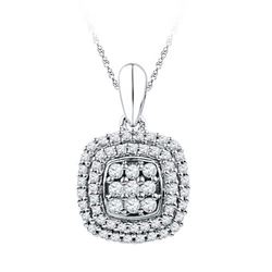 10KT White Gold 0.33CTW DIAMOND FASHION PENDANT