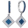 Image 1 : 10KT White Gold 0.50CTW BLUE DIAMOND MICRO-PAVE EARRING