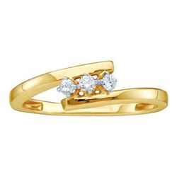 10KT Yellow Gold 0.09CTW DIAMOND LADIES 3 STONE RING