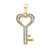 Image 1 : 925 Sterling Silver Yellow 0.05CTW DIAMOND KEY PENDANT