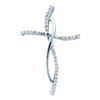 Image 1 : 14KT White Gold 0.10CTW ROUND DIAMOND LADIES CROSS PEND