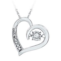 10KT White Gold 0.04CTW DIAMOND FASHION PENDANT