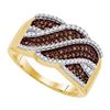 Image 1 : 10KT Yellow Gold 0.35CTW COGNAC DIAMOND MICRO-PAVE RING