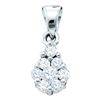Image 1 : 10KT White Gold 0.17CT DIAMOND FLOWER PENDANT