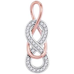 10KT White Gold Two Tone 0.10CTW DIAMOND FASHION PENDAN