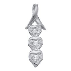 10KT White Gold 0.06CTW DIAMOND HEART PENDENT
