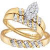 Image 1 : 10K Yellow-gold 0.14CTW DIAMOND FASHION TRIO-SET