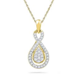 10K Yellow-gold 0.33CTW DIAMOND FASHION PENDANT