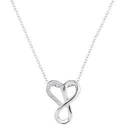 10KT White Gold 0.05CTW DIAMOND HEART PENDANT