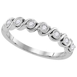 10KT White Gold 0.16CTW-Diamond FASHION BAND