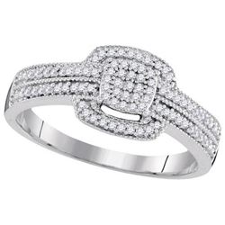 10KT White Gold 0.20CTW DIAMOND MICRO-PAVE BRIDAL RING