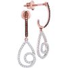 Image 1 : 10KT Rose Gold 0.25CTW RED DIAMOND MIRCO-PAVE EARRINGS