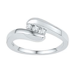 10KT White Gold 0.12CTW DIAMOND FASHION RING