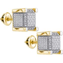 925 Sterling Silver Yellow 0.18CT DIAMOND MICRO-PAVE EA