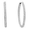 Image 1 : 14KT Yellow Gold 0.25CTW ROUND DIAMOND LADIES HOOPS EAR
